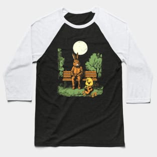 Rabbit and Cute Guitar-Playing Chicken Baseball T-Shirt